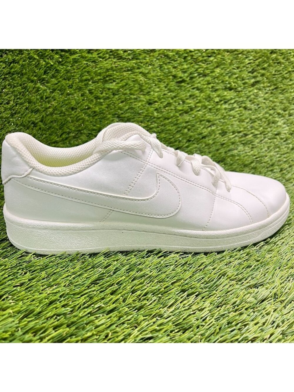 Nike Court Royale 2 Womens Size 9.5 Triple White Athletic Leather Shoes Sneakers